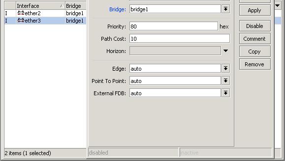 Add Bridge Port Interfaces are