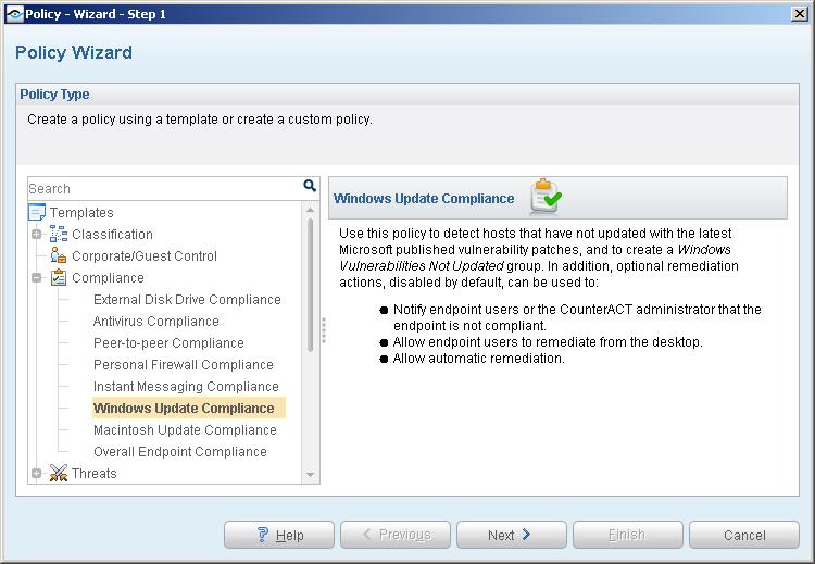 Create a Policy for Microsoft Vulnerabilities 1. Log into the CounterACT Console. 2.