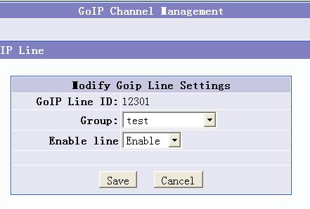 Parameters Description: Group: the scheduling group to which the line belongs under the group scheduling binding mode, and the SIM Slot and GoIP line of the group will automatically