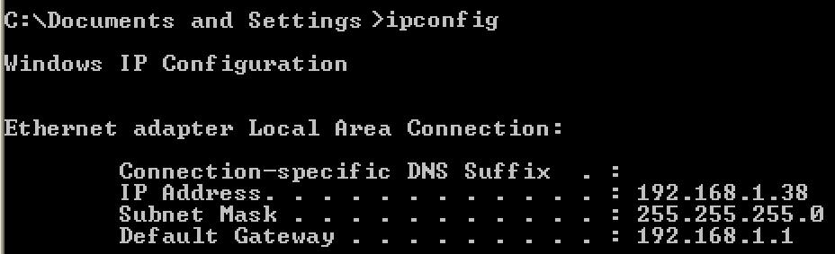 If using Windows 8, press Windows + X and select "Command Prompt" Type in "ipconfig" and press enter. Write down the IP address, subnet mask, and default gateway.