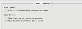 On the bar graph labeled Put the computer to sleep when it is inactive for:, select Never. System Preferences Energy Saver STEP 3) Click on Options.
