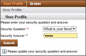 User Profile for Sub ID User Profile for Sub Login ID When you login to the portal as a Broker Sub ID, the User