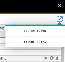 Exporting the Report After organizing and filtering the Generated Notifications report to your liking, select the Export icon to export the report