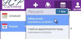 Clicking on an appointment from the Scheduled list will show its details on the page.