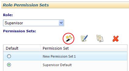 Creating a New Permission Set Click on the Create Permission Set icon to create a new permission set (Figure 27). The permission set criteria will be displayed in editable mode for each of the tabs.
