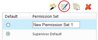 Figure 27 To rename a permission set, click on a highlighted permission set name, and then click the Edit Permission Name button. The name becomes editable as shown in Figure 28.