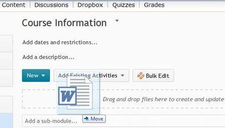 3. Drag your document from your desktop or from the file management area (Windows Explorer or Finder on a Mac) of your computer to that drag and drop target area. 4.