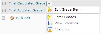 Final Grades The final grade provides you and your students with the overall grade in a course at a given point. This section describes settings for the final grade in your Desire2Learn gradebook.