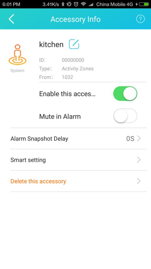Settings Interface of Security Accessories (4).All accessories has an enable/disable switch under accessory info menu.