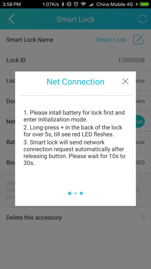 Select a camera to bind and set a name for smart lock at last. Please note: after add it successfully, please apply network connection for the smart door lock.