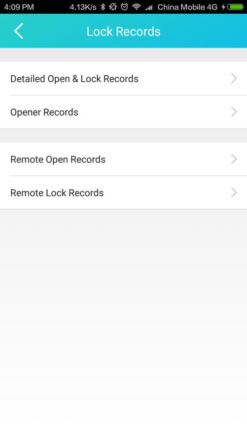 Through the lock/unlock records in the smart lock interface, user can check the detailed information about unlock personnel records, remote lock/unlock records.