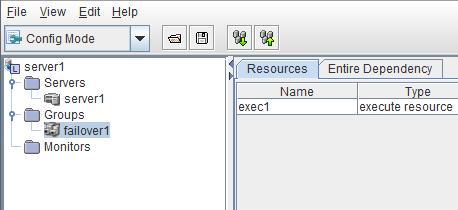 Creating the configuration data 2-2 Adding a group resource (EXEC resource) Add EXEC resource to start or stop the application by script. 1.