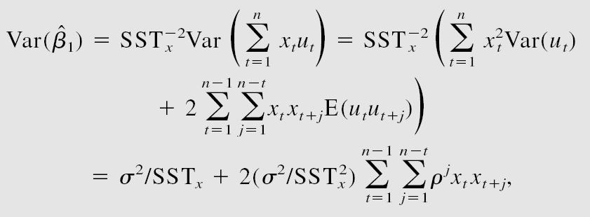 Efficiency and Inference The variance of conditional on X is