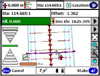 Terramodel PRO file used as a design on the collector Adds plan and cross section view for measurement and stakeout operations Adds full road geometry capability Adds station
