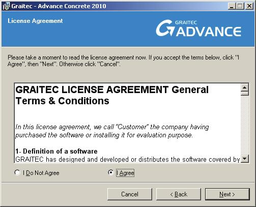 6. Read the license agreement. Select I agree and click Next to continue. Figure 14: License agreement 7.
