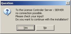 After entering the server name and clicking the Next button, the installation program searches for the specified computer. This search might take some time. Figure 38: The server name 3.