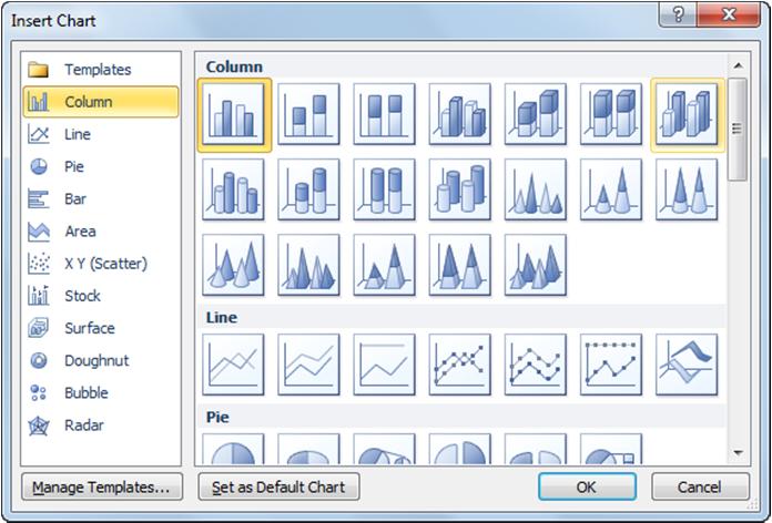 Lesson 10 Microsoft PowerPoint A datasheet displays the selected range by reversing the color of the cells.