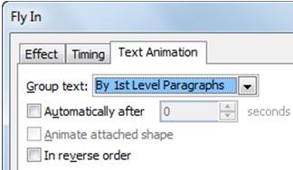 Use care when adding custom animation; and always play or preview the animation and the order in which it appears.