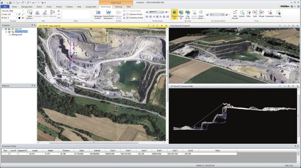 View and Edit LiDAR data as well as point clouds created in IMAGINE