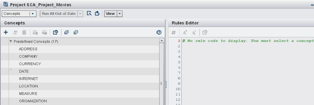 Using the Analysis Task Pages 21 For more information about writing concept rules, see the sections The Rule Types, Contextual Extraction Concept Rule Examples, and Specifying Regular Expressions in