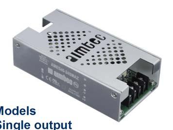 FEATURES: Click on Series name for product info on aimtec.com Models Single output Model (VAC/Hz) (VDC) Output Voltage (V) Output Current max (A) Efficiency (%) AMES40-3.3SMAZ 90-264/47-440 130-370 3.