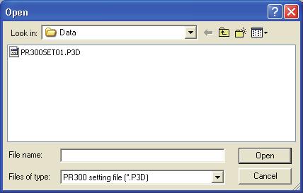 <Toc> <Ind> <2. Configuring the Power and Energy Meter> 2-5 Figure2.8 Display Pattern Setting Screen (for the PR300 Only) Opening a Setup Data File 1. From the File menu, choose Open.