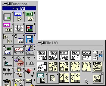File Input and Output Three levels of hierarchy High-level utility file VIs Intermediate file I/O VIs Advanced
