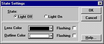 7. Change the Text Size if necessary 8. Change the Text, Lens, and/or Outline Color(s) if necessary; select Flashing if desired. 9. Select Next to display the next state options. 10.