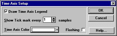 Creating a Trend Display 11. Select Time Axis... to display the Time Axis Setup dialog box. QD_152 12. Choose Draw Time Axis Legend, if desired. 13.
