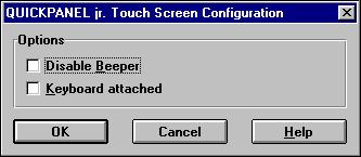 Starting a Project and Specifying Options Specify Touch Screen Configuration 1. Select the Touch button to bring up the Touch Screen Configuration dialog box 2.