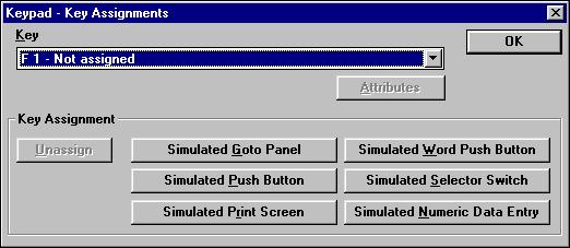 Keypad Assignments When you create a panel, you also have the option of assigning keys on the keypad to simulate panel buttons. You assign keys at the same time you create a panel.