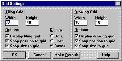 Default Settings Objects on the panel can be aligned to the grid using the snap feature. When moving an object, the nearest grid line will be the snap point.