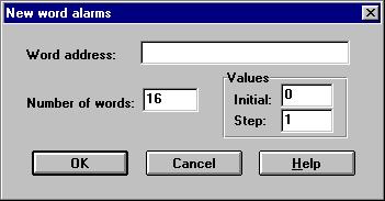 Quick Manager creates the alarm table. QD_222 Setting Up Word Alarms To create a new alarm file: 1. Select Alarms from the Components menu or select the Alarms button. QD_171 2.