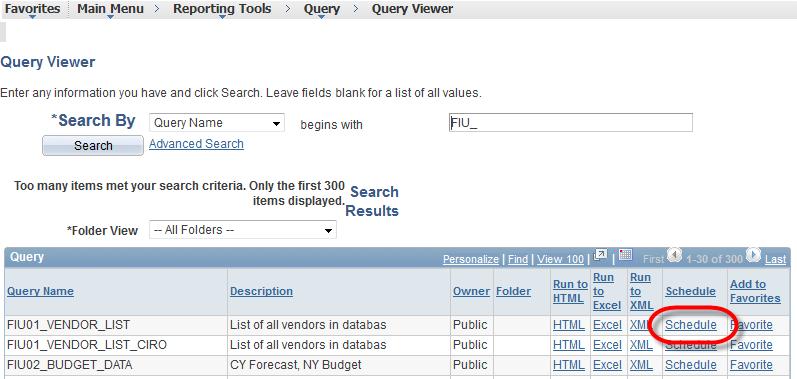 Running Aa Query Vvia Schedule Running a Query via schedule allows you to capitalize on having the query process in the background, while you perform other tasks. 1.