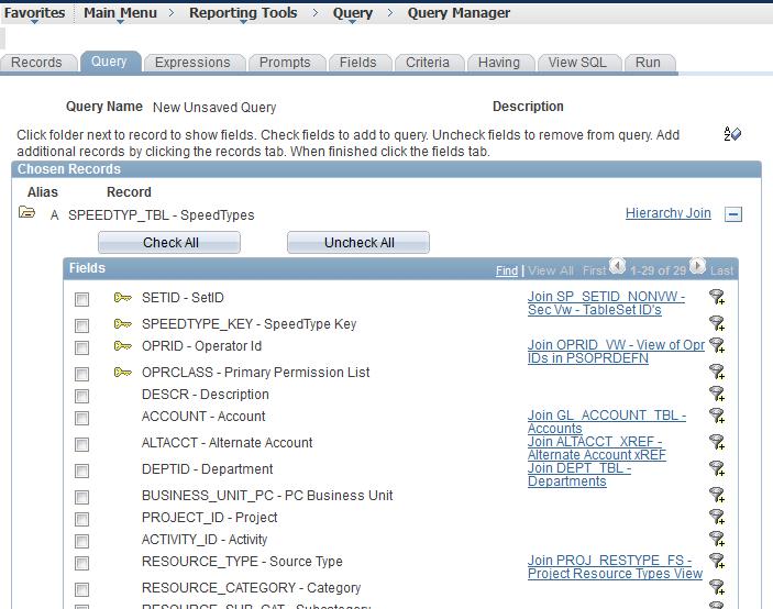 Query Name New Unsaved Query appears in this read-only field until you change it on the Properties page. This field appears on all of the Create New Query pages.