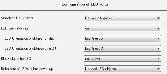 An activated panic function is indicated by a light up of all red LEDs for a half second. The light behaviour is adjusted fixed and can not be changed of the user.