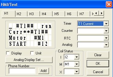 presets and current values Preset values can be changed by through the screen by using the arrow keys Insert Coil status The coil status of an internal bit can be altered through the screen by using