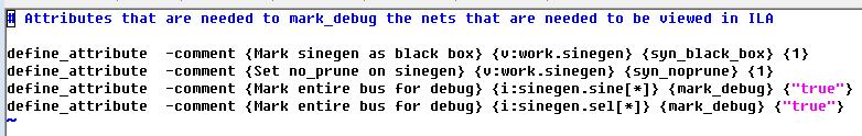 Step 2: Synthesize the Synplify Project compiler. Here is where the nets of interest to us that are marked for debug are located. The attribute and the nets selected for debug are shown in Figure 27.