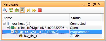 Ensure that an ILA core was detected in the Hardware panel of the Debug view. Figure 45: ILA Core Detection 12.