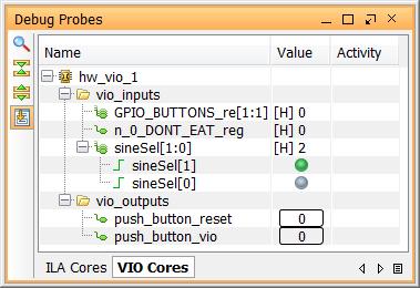 Verifying the VIO Core Activity (Only applicable to Lab 3) Figure 67: Input and Output VIO Signals Displayed 21.