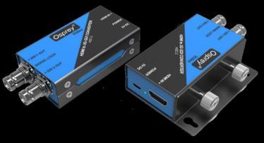 HDMI to SDI (HSCSA-2): HDMI Input up to 1080P60 Composite Input 3x Parallel SDI Outputs AES/EBU and Analog Audio Embedding and De-Embedding DIP