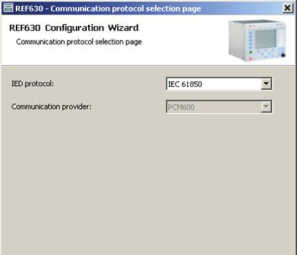 In the IED protocol list, select the IED communication protocol and click Next.
