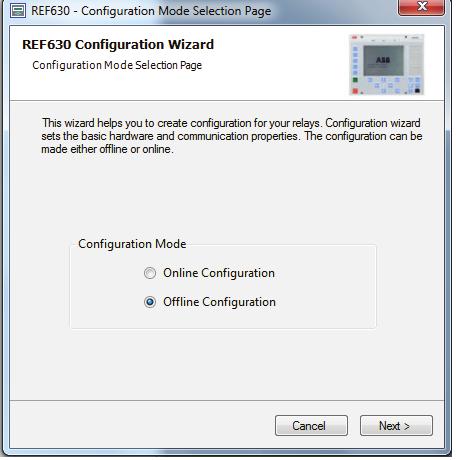 1MRS756800 E Section 4 Setting up a project Working in the offline mode has an advantage compared to online mode because the preparation for the configuration can be started even though the IED is
