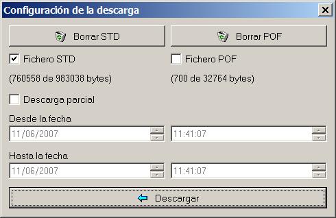 selected file along with the data stored in it, depending on whether Delete STD" or Delete POF was selected.