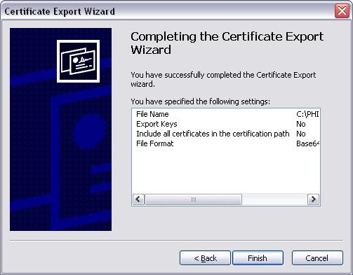 later step when importing the certificate.