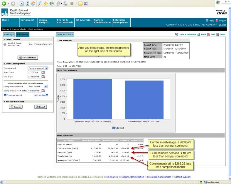To create a Bill Charges report: 1. Choose Bill Charges from the Energy & Cost Analysis menu. 2.