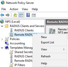 14. Add NRPS as RADIUS Proxy Servers To be able to forward visitor authentications to the NRPS, Remote RADIUS