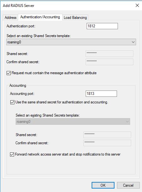 authenticator attribute Ticked Forward network access server start