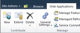 Figure 3.2: The New icon located by the Site Actions link 4.