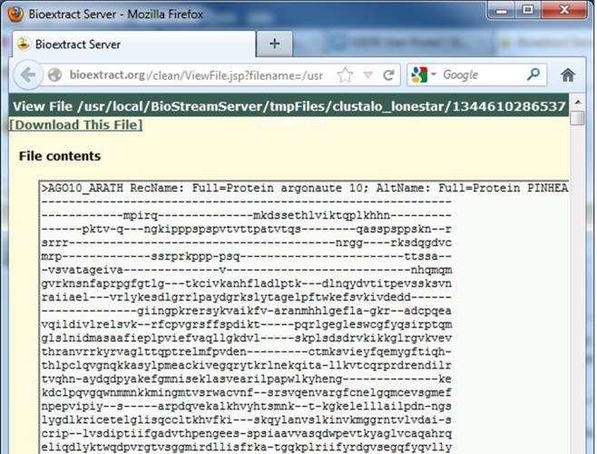 Protein for Force a sequence type parameter. 4. Next, click Execute.